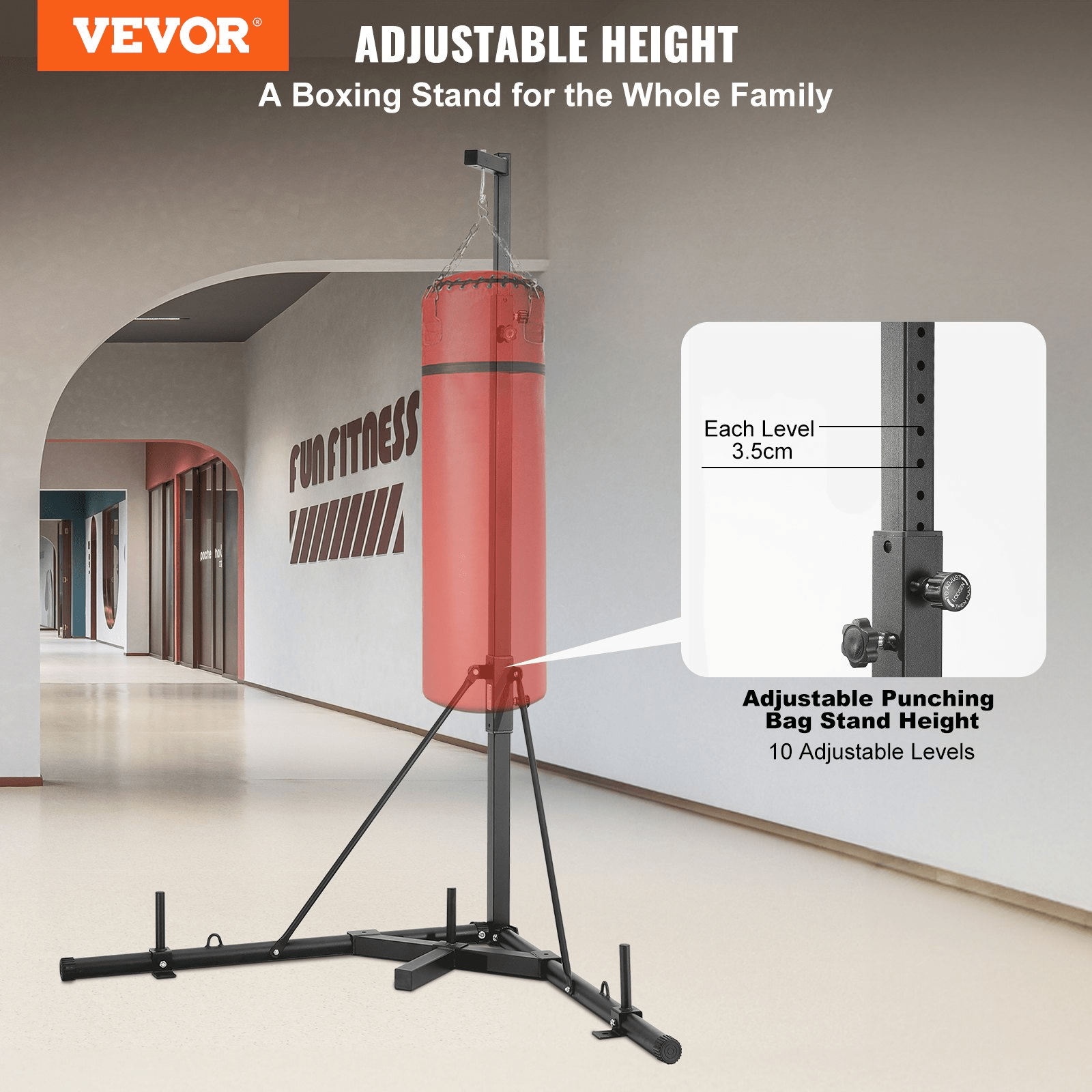 VEVOR Heavy Duty Punching Bag Stand, Adjustable Height, 400 lbs Capacity, Durable Steel for Home Gym - GNS Beauty & Personal Care