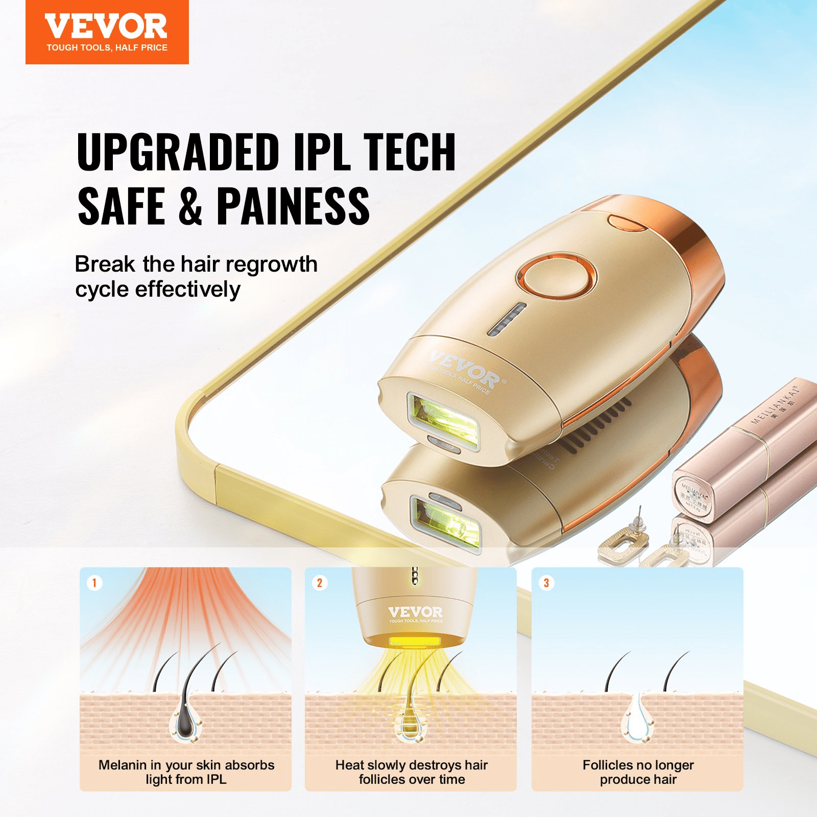 VEVOR IPL Hair Removal Device - Permanent & Painless for Home Use - GNS Beauty & Personal Care