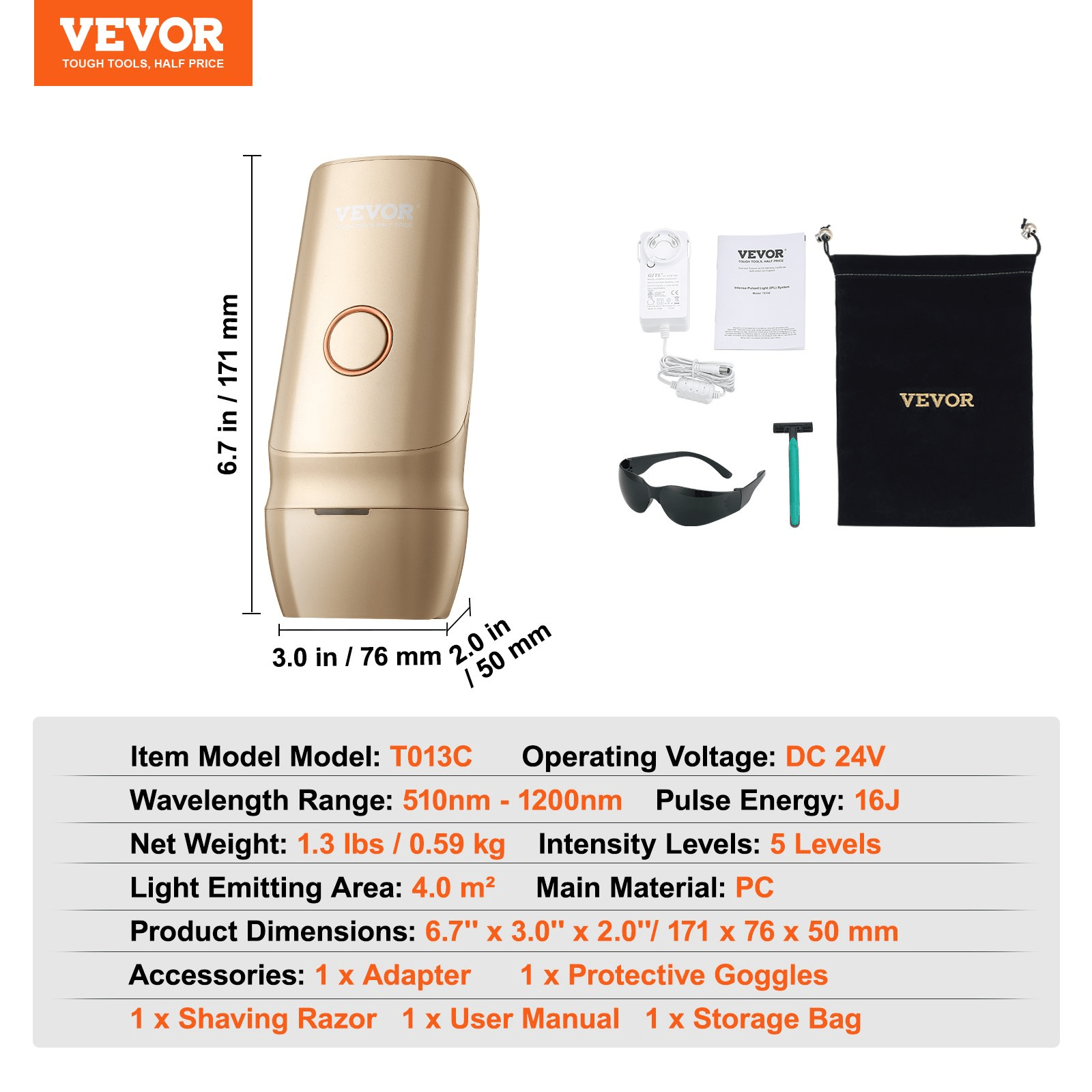 VEVOR IPL Hair Removal Device with Ice Cooling – Painless & Customizable for Full - Body Use - GNS Beauty & Personal Care