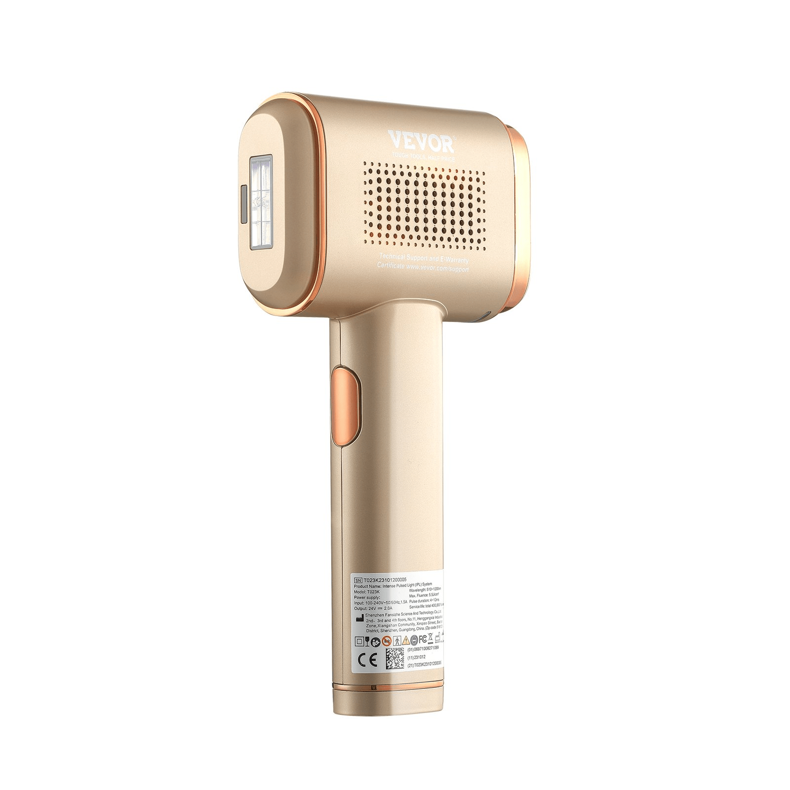 VEVOR IPL Hair Removal Device with Sapphire Ice Cooling, Auto/Manual Modes & 5 Levels for Body & Face - GNS Beauty & Personal Care
