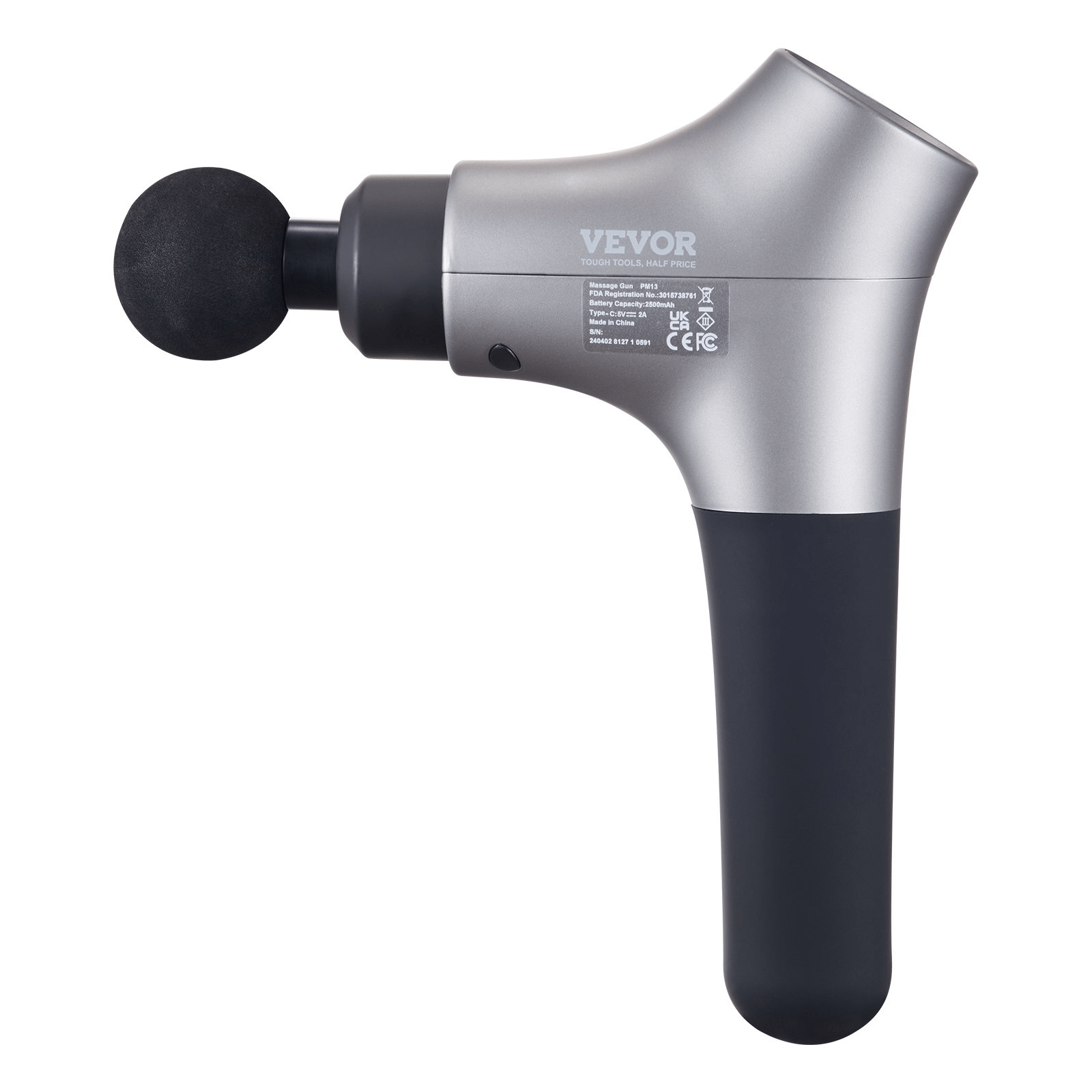 VEVOR Massage Gun Deep Tissue, Percussion Muscle Massager for Athletes - with 6 Speed Levels & 4 Massage Heads, 12V 2500mAh Batteries, Handheld Electric Massage Gun for Pain Relief, Muscle Relaxation - GNS Beauty & Personal Care
