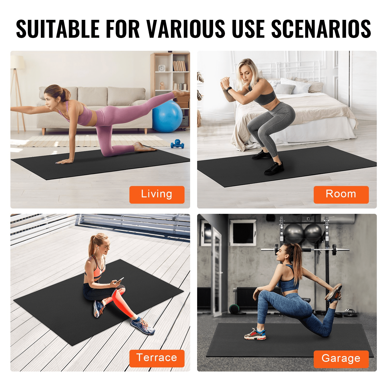 VEVOR Non - Slip High - Density Exercise Mat – Premium Comfort & Stability for Yoga & Fitness - GNS Beauty & Personal Care