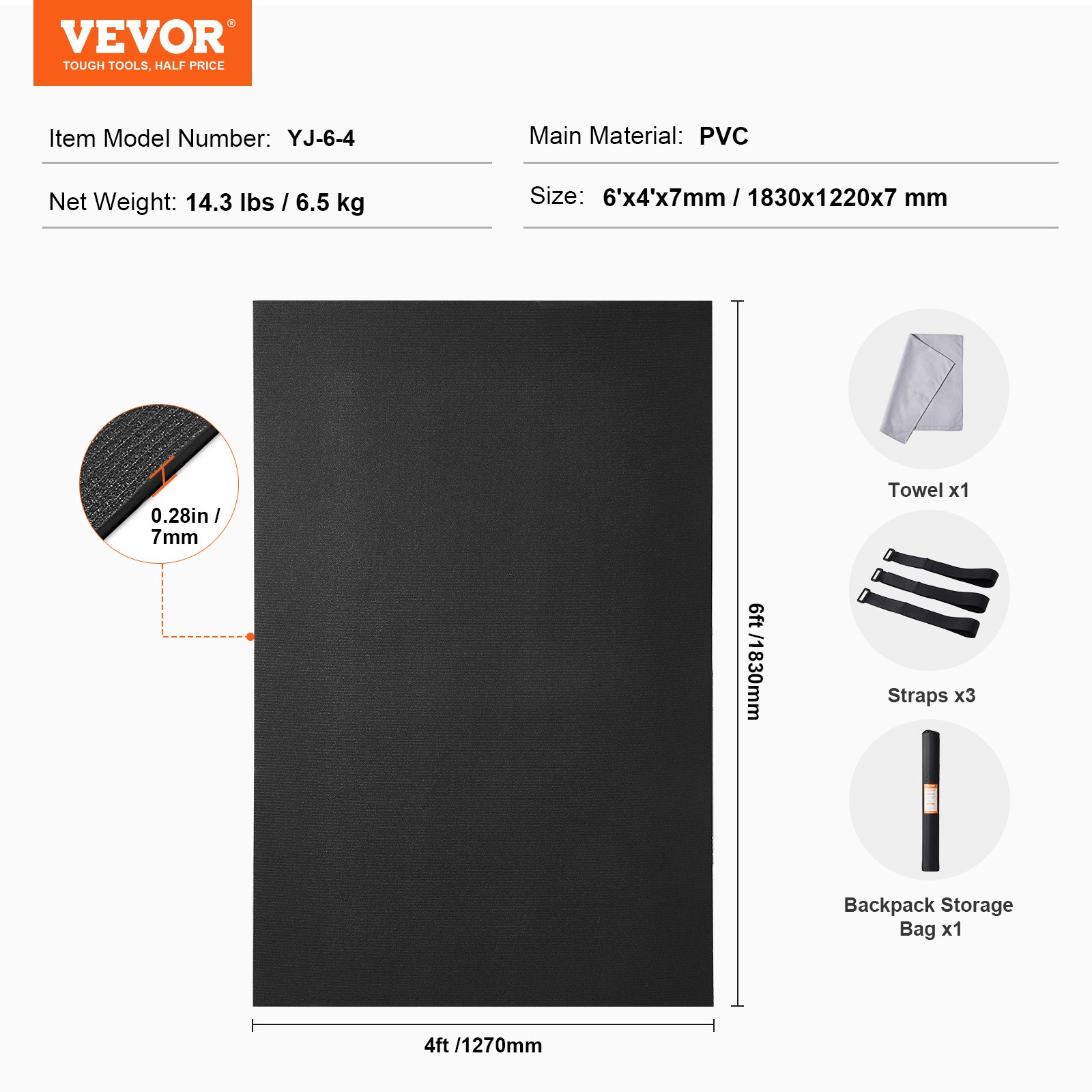 VEVOR Non - Slip High - Density Exercise Mat – Premium Comfort & Stability for Yoga & Fitness - GNS Beauty & Personal Care