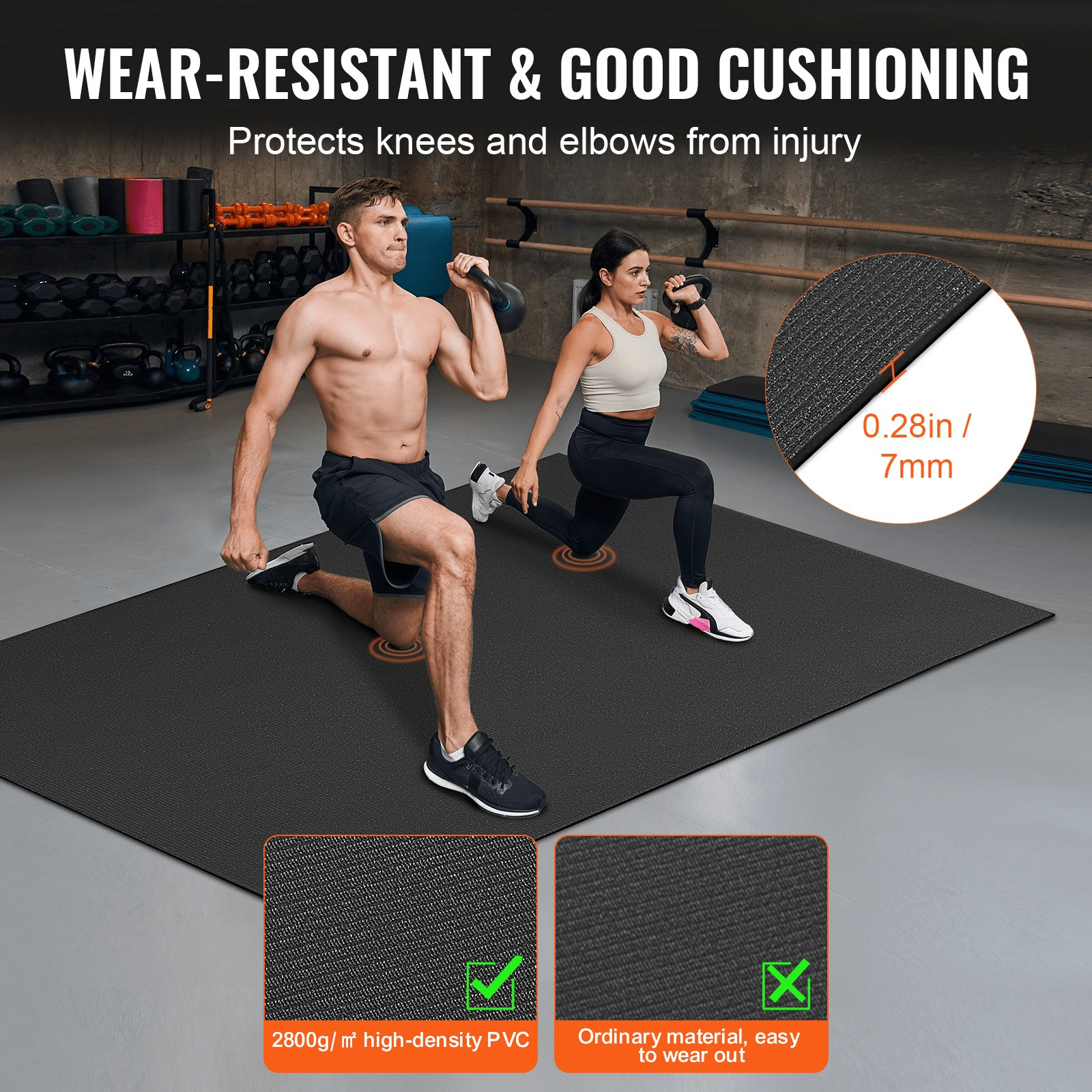 VEVOR Non - Slip High - Density Exercise Mat – Premium Comfort & Stability for Yoga & Fitness - GNS Beauty & Personal Care