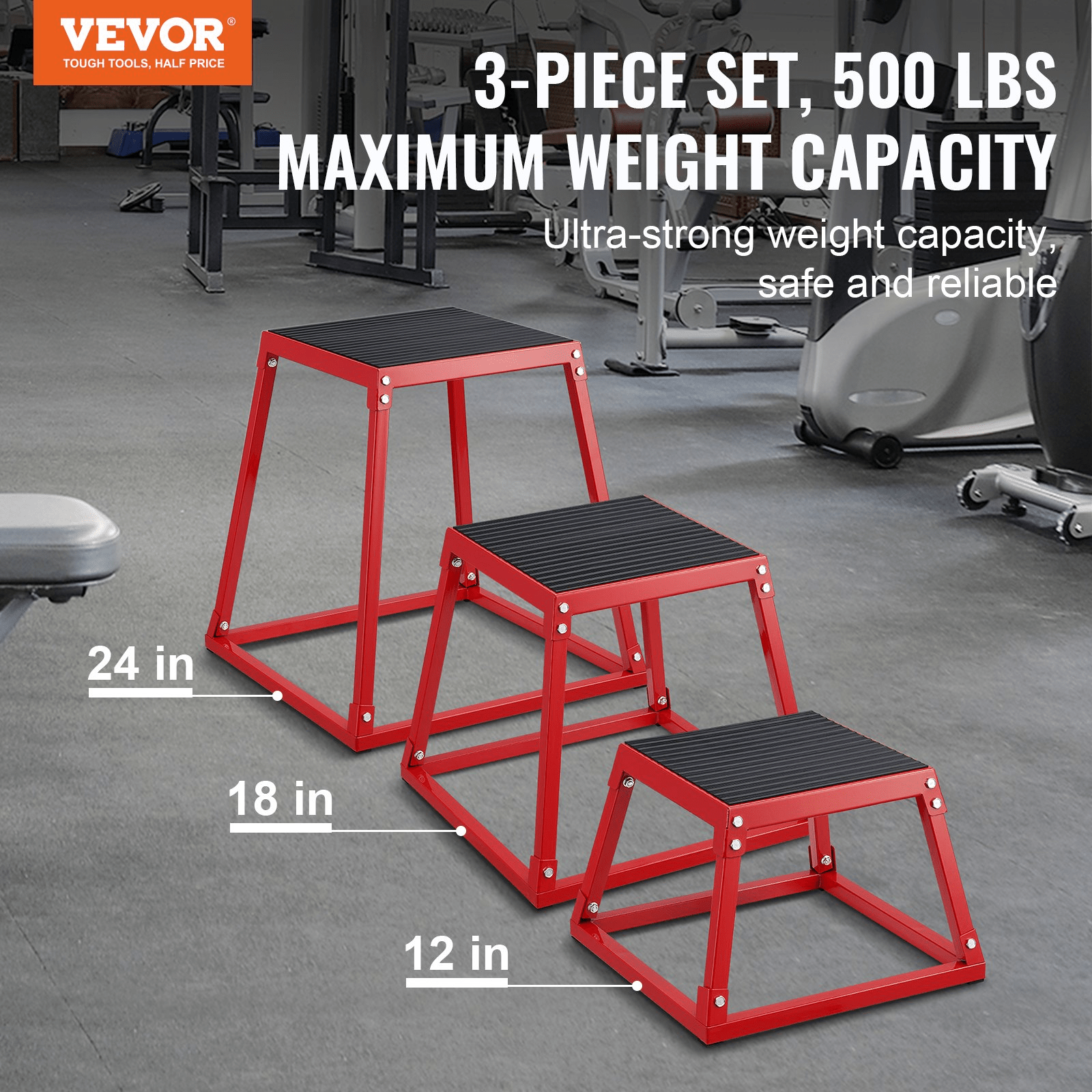VEVOR Plyometric Jump Boxes - 3 - Piece Set for Agility & Strength Training - GNS Beauty & Personal Care
