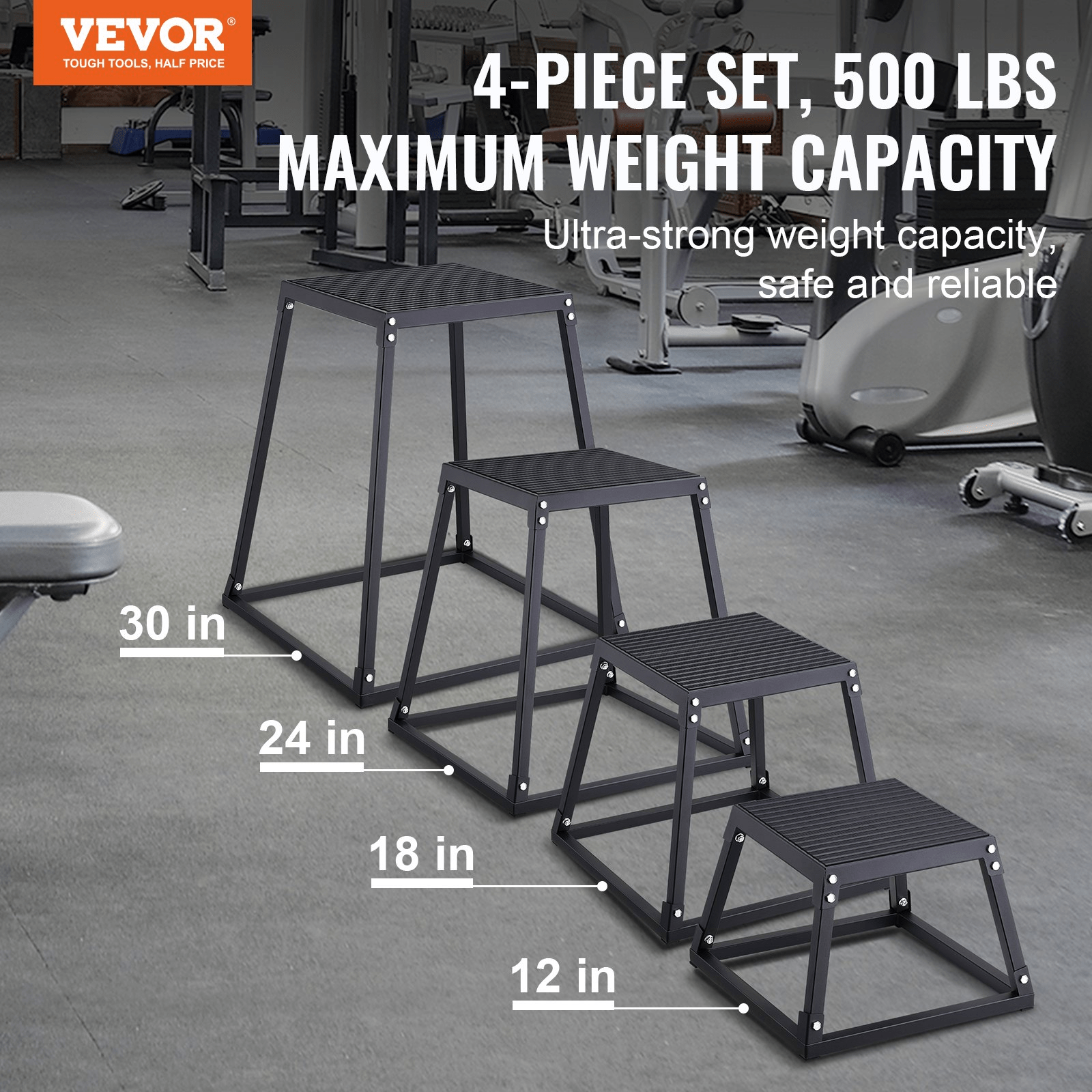 VEVOR Plyometric Jump Boxes - 4 - Piece Set for Agility & Strength Training - GNS Beauty & Personal Care