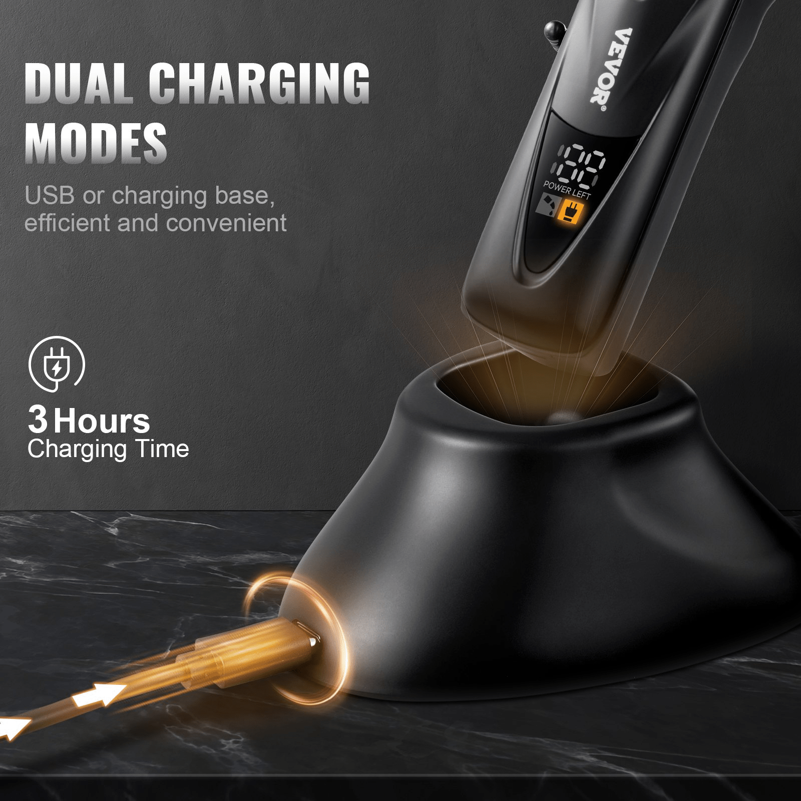 VEVOR Professional Hair Clipper Men's Barber Clipper 10000RPM & DLC Fade Blade - GNS Beauty & Personal Care