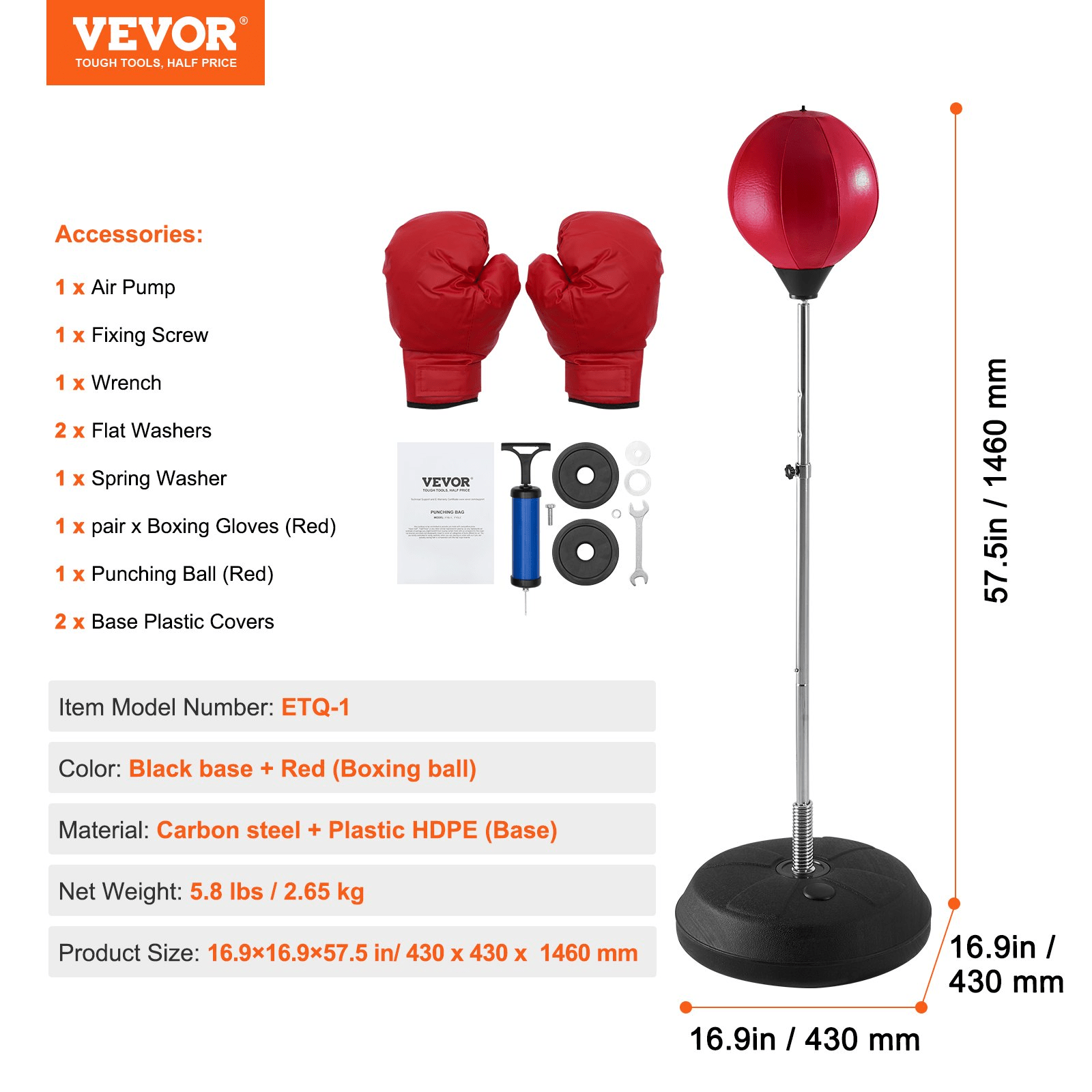VEVOR Punching Bag – Reflex Boxing Bag for Home Gym Training & Stress Relief - GNS Beauty & Personal Care