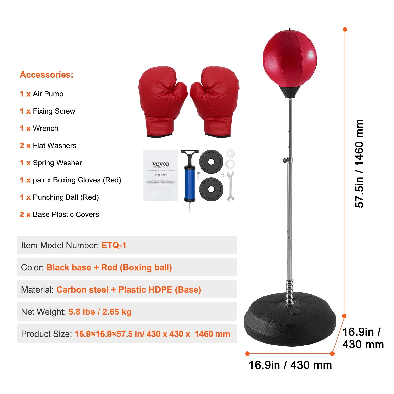 VEVOR Punching Bag – Reflex Boxing Bag for Home Gym Training & Stress Relief - GNS Beauty & Personal Care