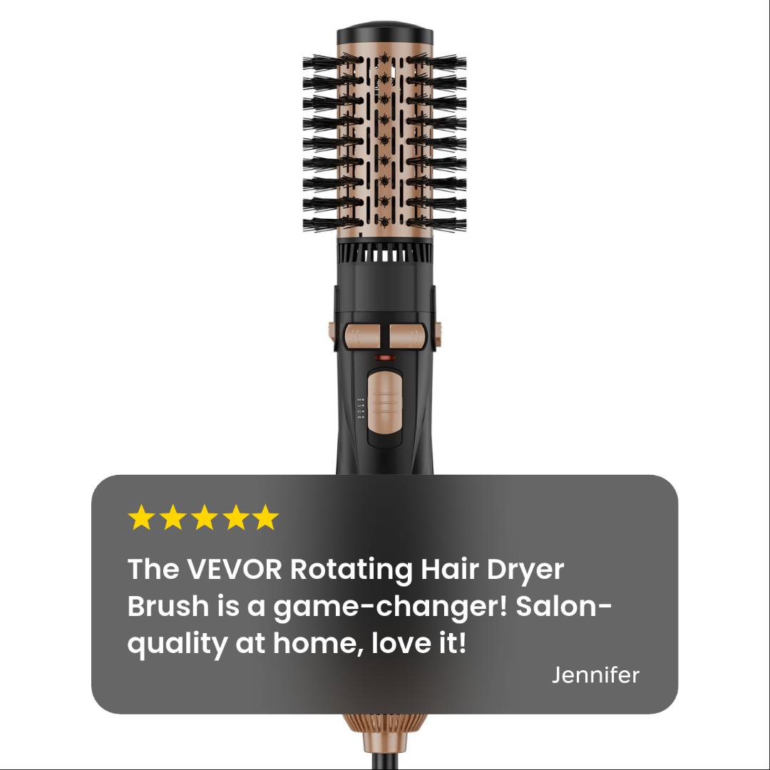 VEVOR Rotating Hair Dryer Brush – Salon - Quality Styling Made Easy - GNS Beauty & Personal Care