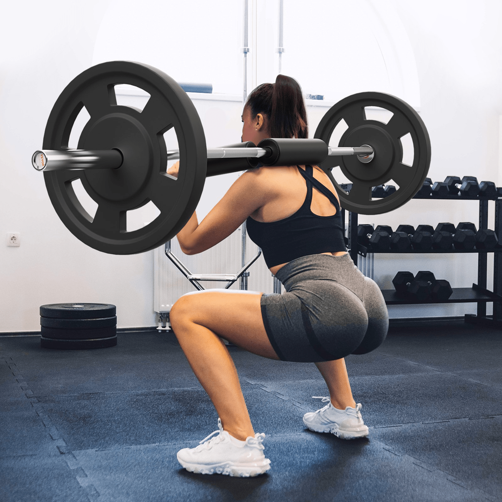 VEVOR Safety Squat Bar, 700 LBS Fitness Squat Bar, Safety Squat Bar Attachment with Shoulder and Arm Pads, 28mm Diameter Weight Bar, Ideal for Front Squats, Lunges, Rehab, Physical Therapy - GNS Beauty & Personal Care