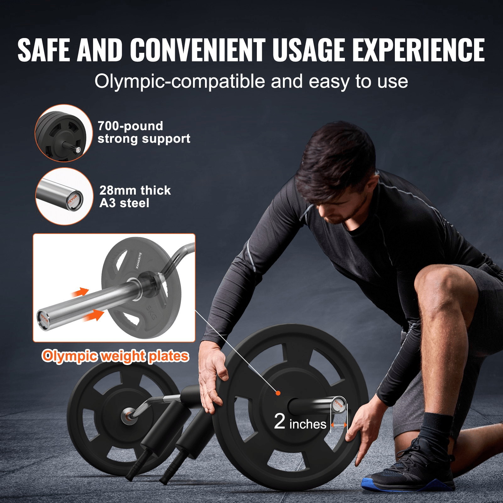 VEVOR Safety Squat Bar – 700 LBS Heavy - Duty Fitness Bar for Strength & Rehab Training - GNS Beauty & Personal Care