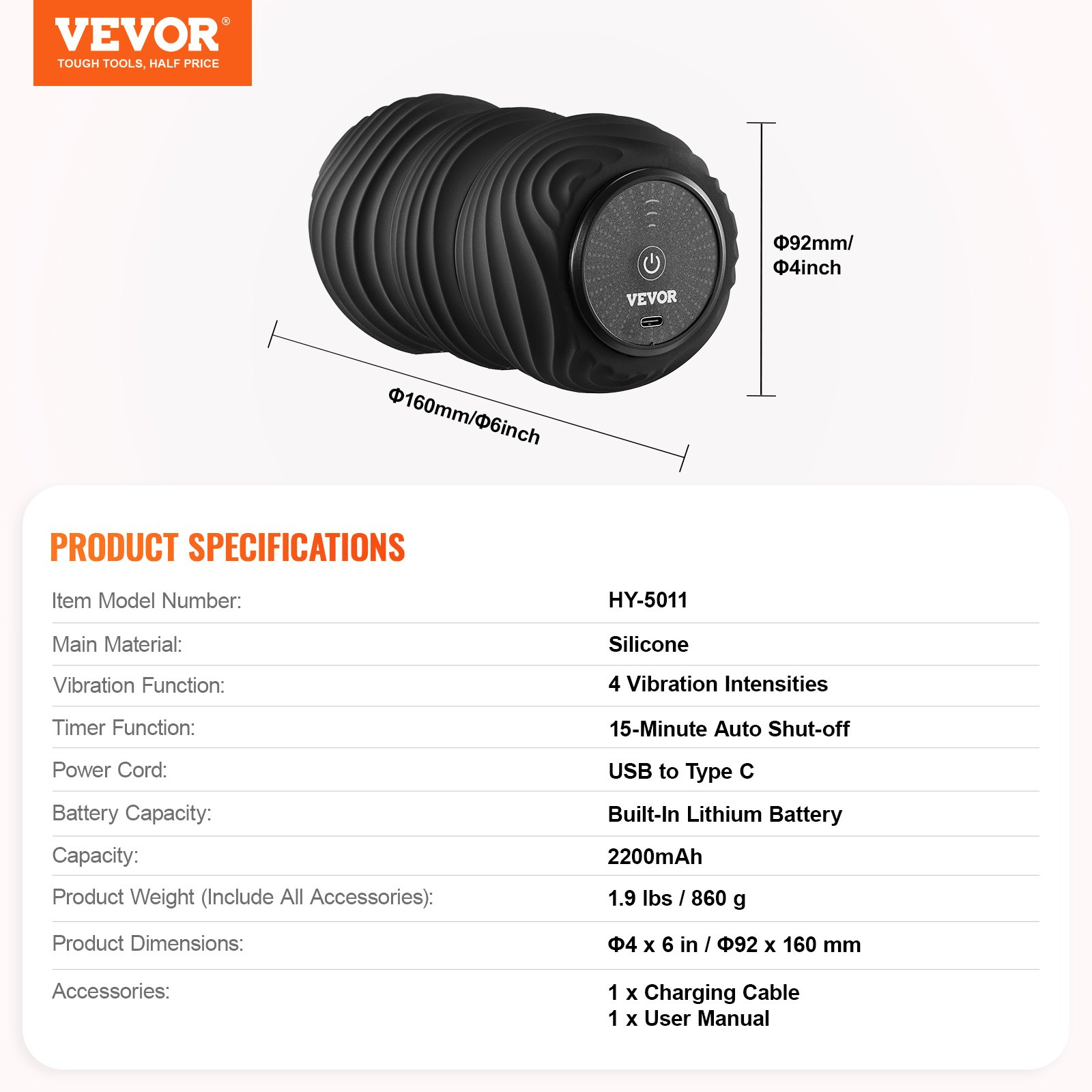 VEVOR Vibrating Peanut Massage Ball 4 Intensities Rechargeable Massage Roller - GNS Beauty & Personal Care