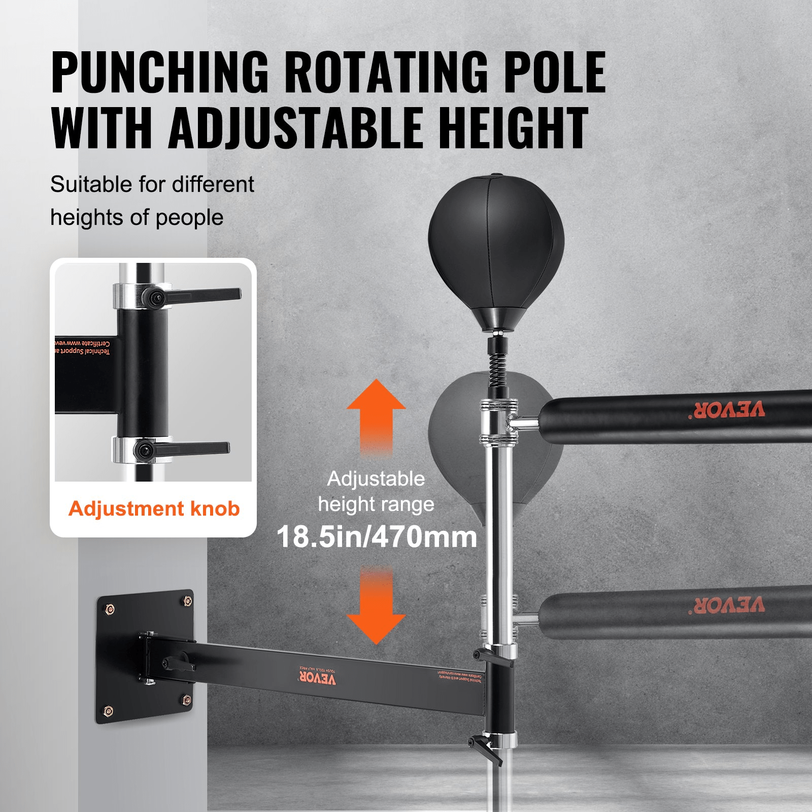 VEVOR Wall - Mount Boxing Spinning Bar with Punching Ball – Precision Reflex Trainer for Combat Athletes - GNS Beauty & Personal Care