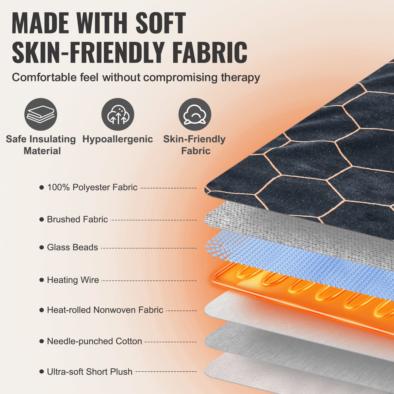 VEVOR Weighted Heating Pad with Far Infrared Therapy 12 x 24 in for Pain Relief - GNS Beauty & Personal Care