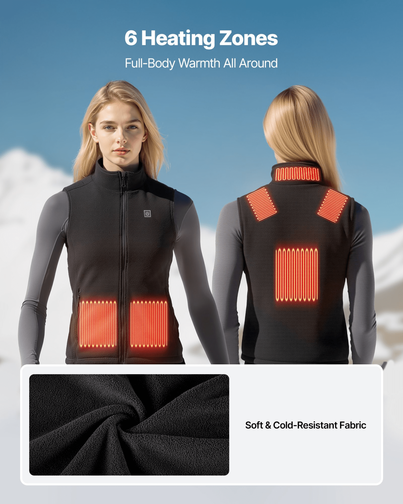VEVOR Women's Heated Vest with 16000mAh Battery - 6 - Zone Electric Thermal Gilet (Size S) - GNS Beauty & Personal Care