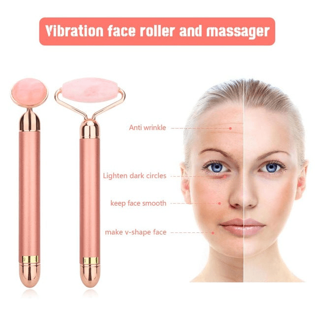 Vibra Beauty Vibrating Gemstone Roller - Anti - Aging Face Massager & Lift - GNS Beauty & Personal Care