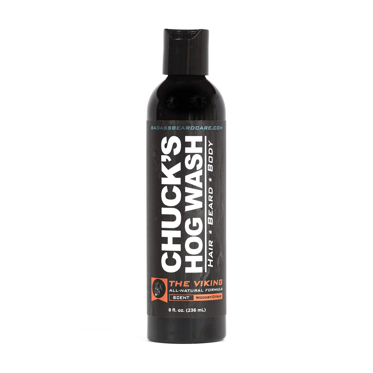 Badass Beard Care Chuck's Hog Wash - The Viking | 3-in-1 Beard, Hair & Body Wash