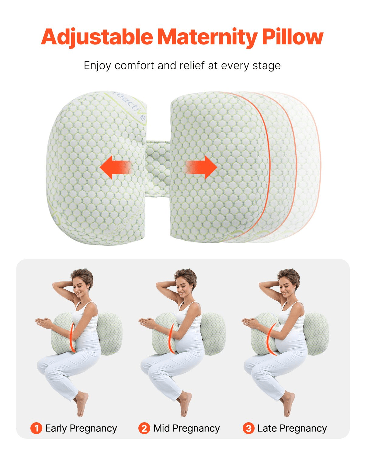 W - Shaped Pregnancy Wedge Pillow – Soft, Supportive, and Breathable - GNS Beauty & Personal Care