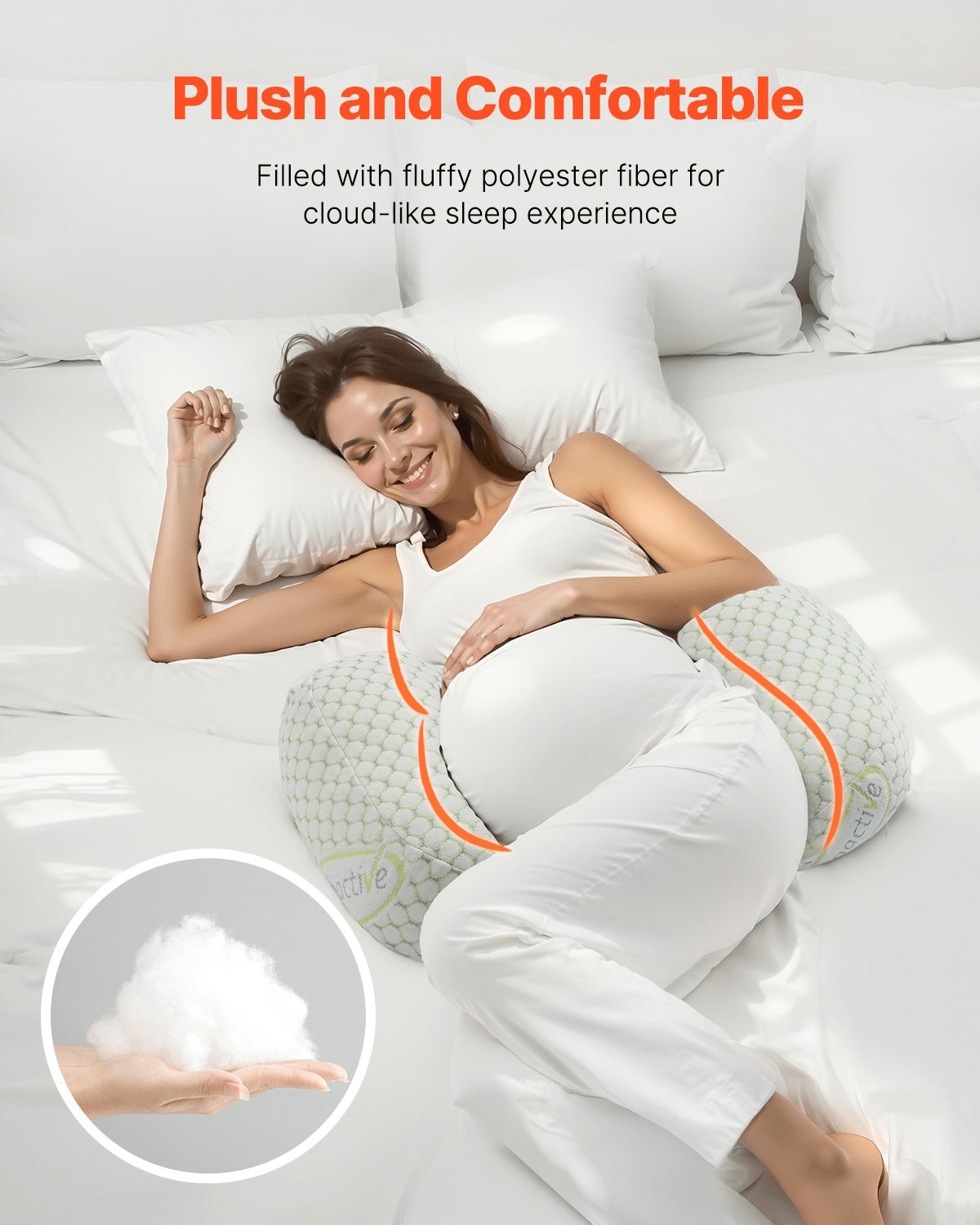 W - Shaped Pregnancy Wedge Pillow – Soft, Supportive, and Breathable - GNS Beauty & Personal Care