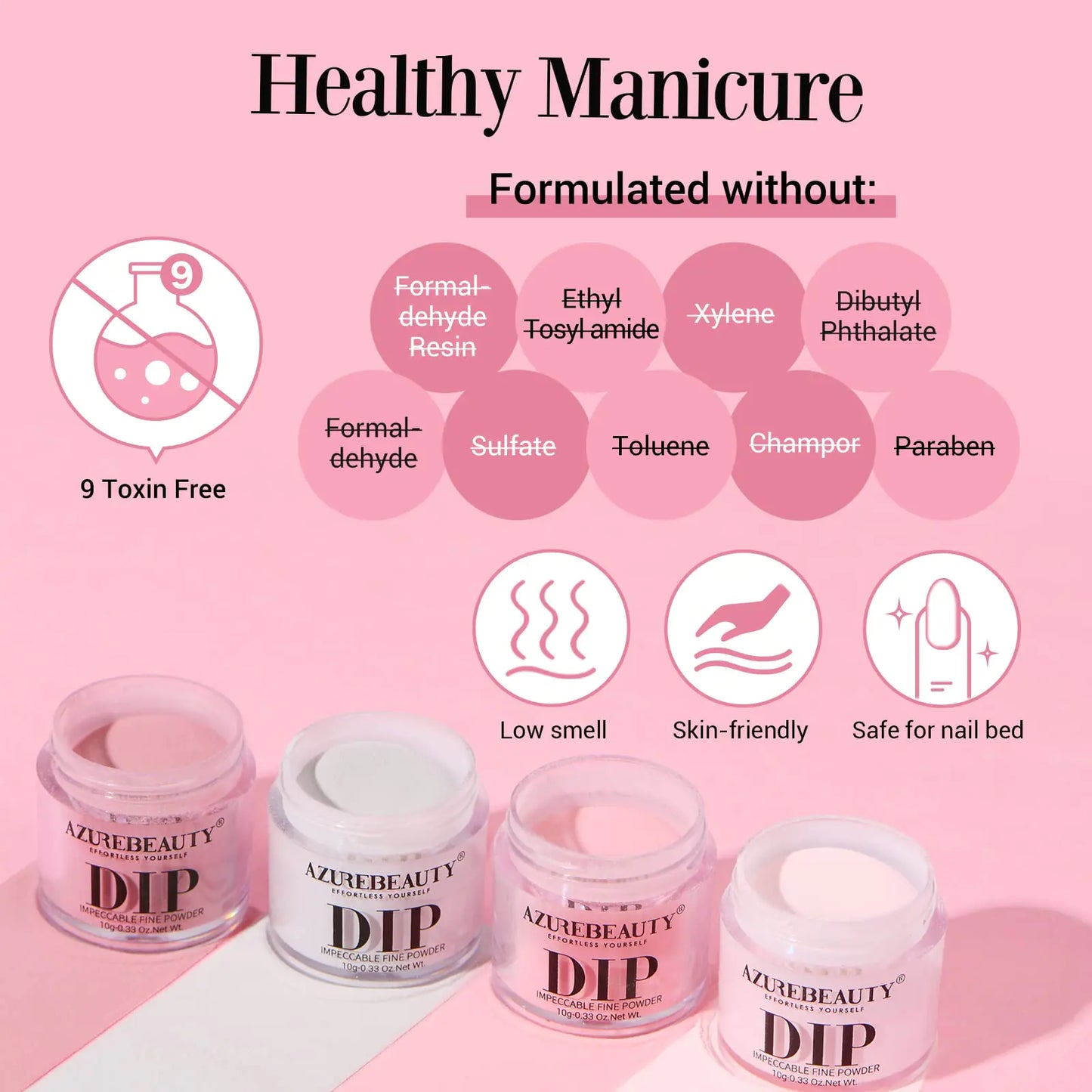 AZUREBEAUTY Dip Powder Nail Kit with 4 Nude Colors