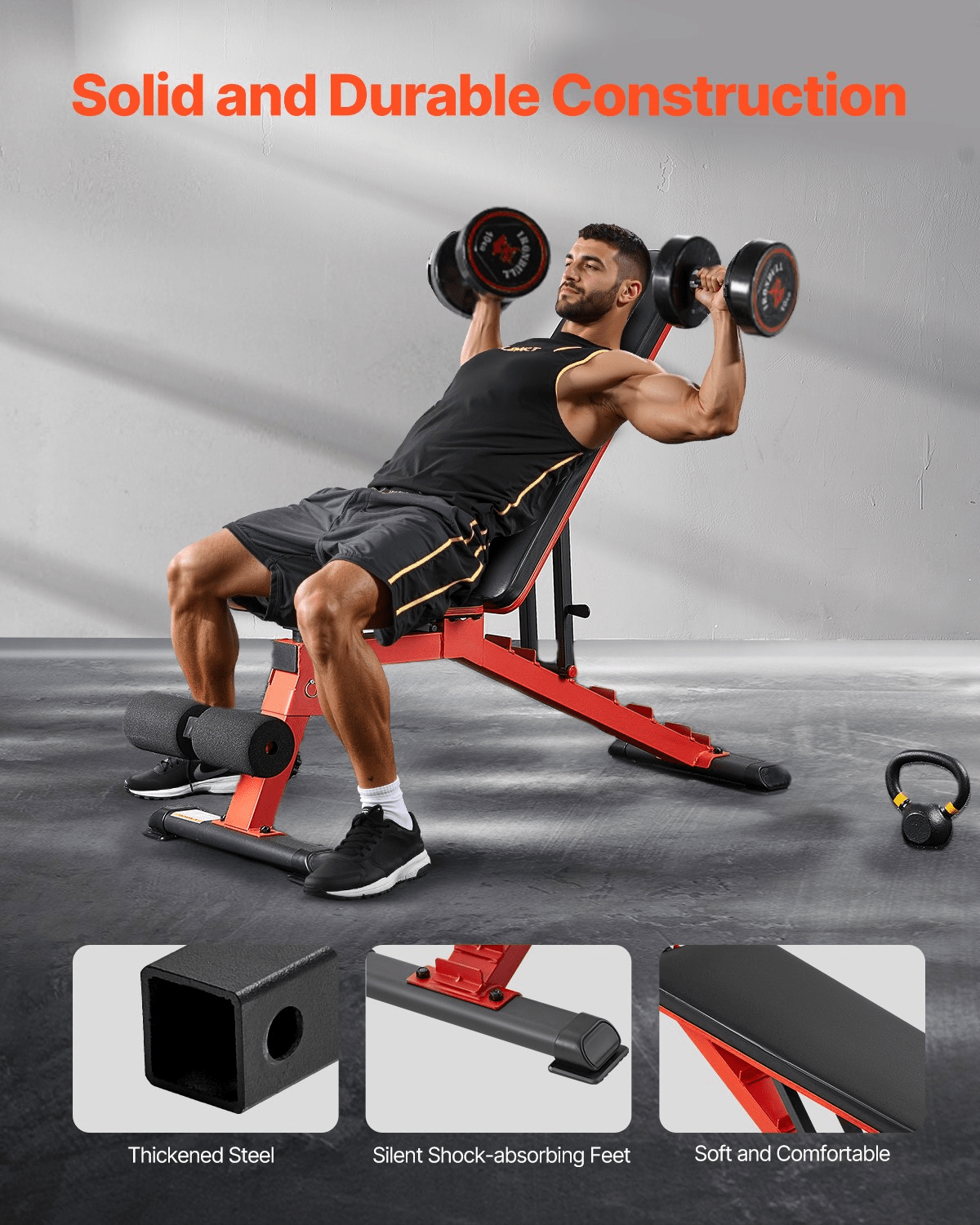 Weight Bench Sit up Bench for Home Gym Strength Training Adjustable Foldable - GNS Beauty & Personal Care