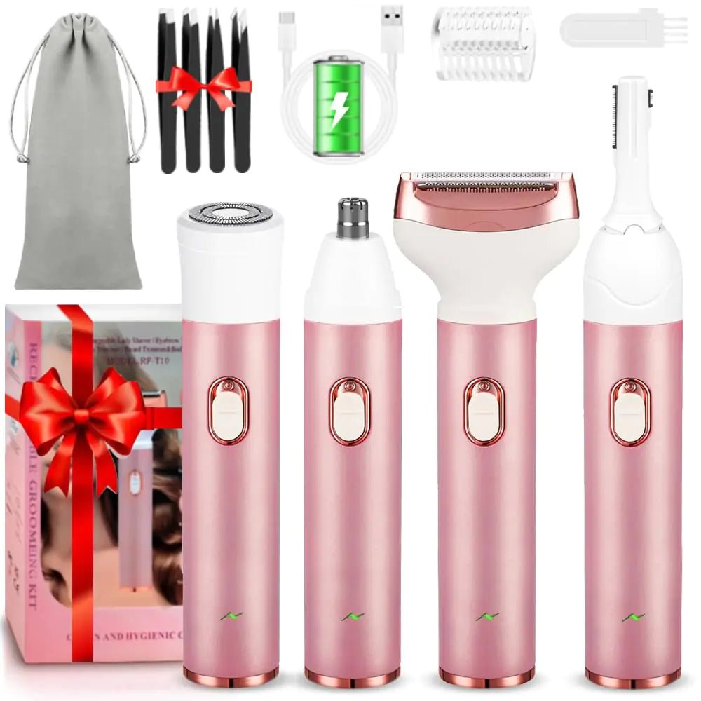 WINLEECARE Electric Lady Shaver – 4 - in - 1 Full - Body Grooming Kit in Rosegold - GNS Beauty & Personal Care