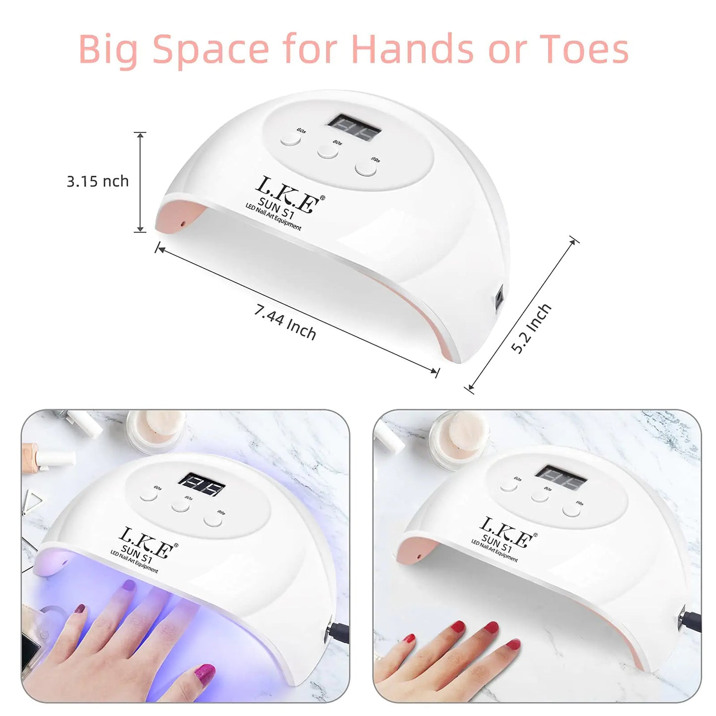 Professional Nail Art Dryer - LKE 72W Gel UV LED Lamp