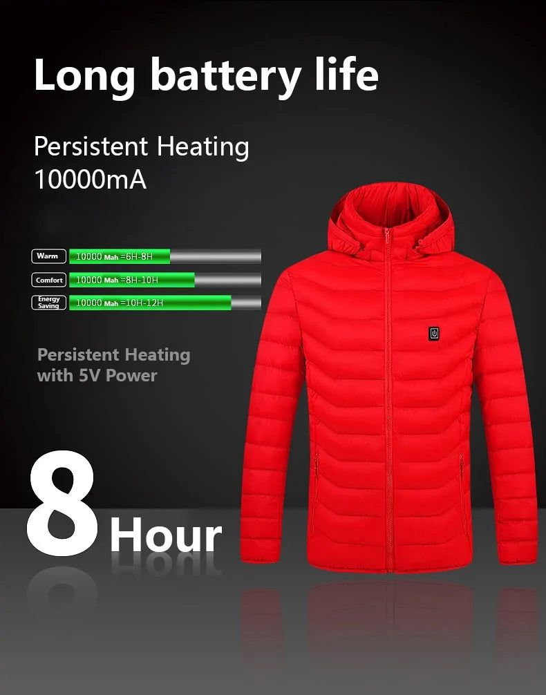 USB Heated Winter Jacket - Waterproof & Adjustable Heat