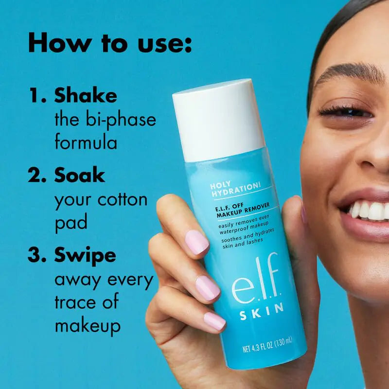 e.l.f. SKIN Holy Hydration Vegan Makeup Remover - 4.3 Fl Oz, Gentle & Cruelty-Free