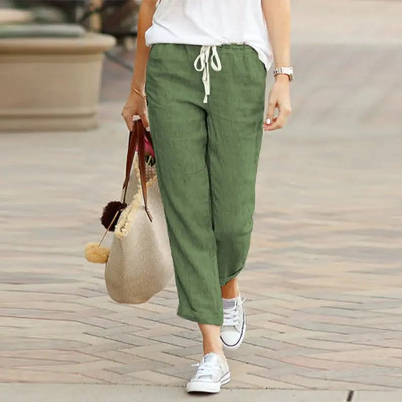 Lightweight Drawstring Elastic Waist Pants - Summer Comfort