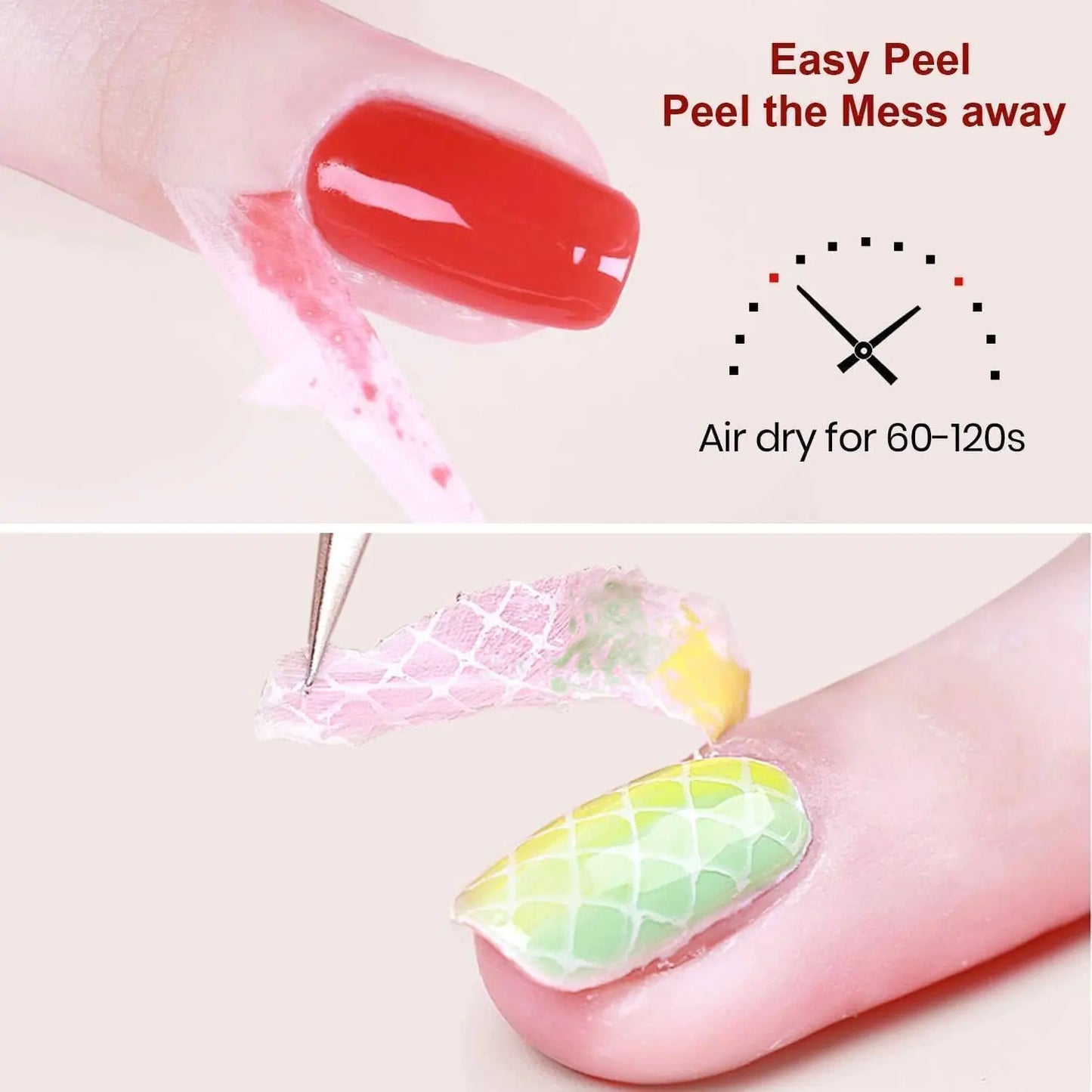 3Pcs Gel Polish Set: Top & Base Coat with Liquid Latex