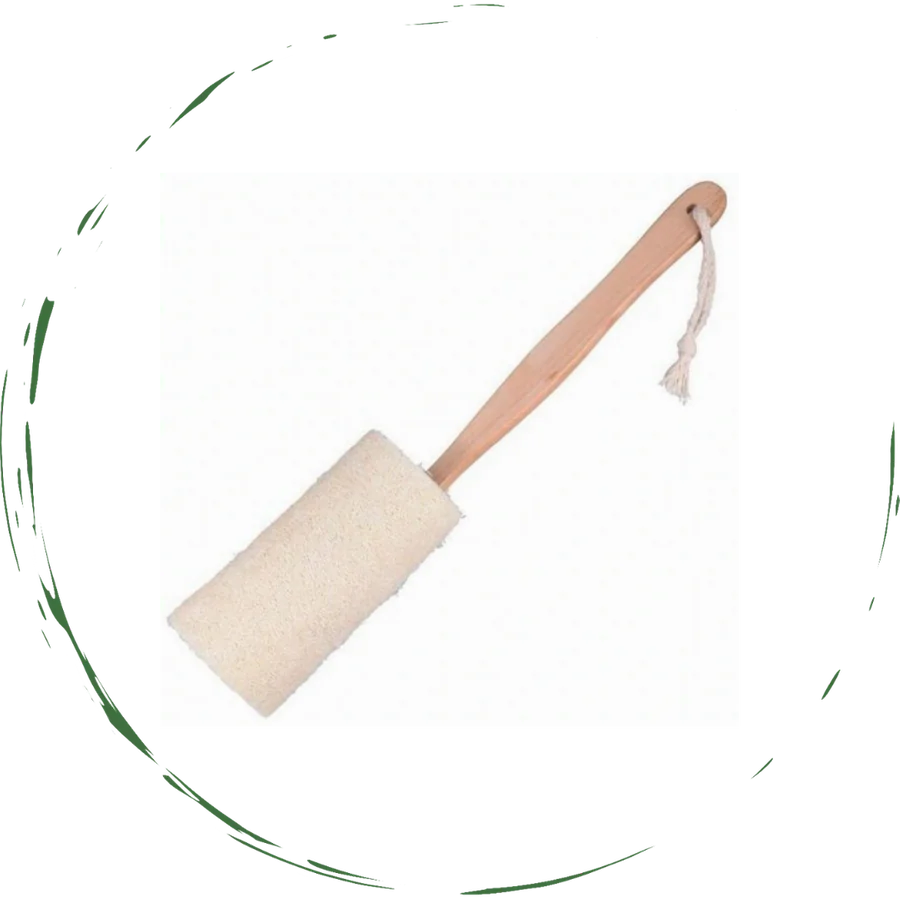 Natural Loofah Bath Brush with Long Handle | Eco-Friendly Exfoliation